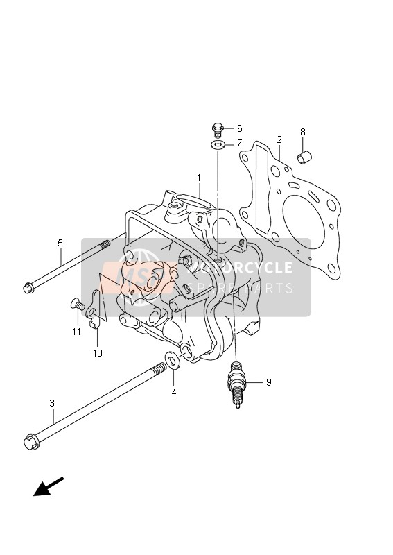 Suzuki UX150 SIXTEEN 2008 Cylinder Head for a 2008 Suzuki UX150 SIXTEEN